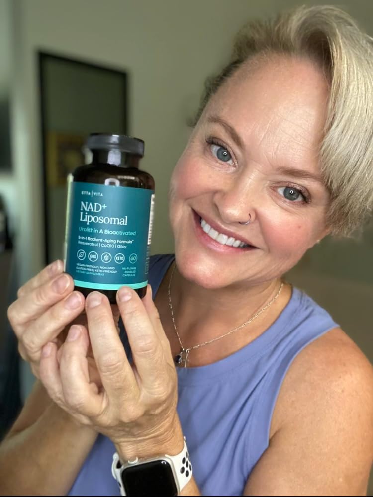 Liposomal NAD+ Supplement - Resveratrol, Urolithin A, CoQ10 & Muira Puama (Made in USA) NAD Supplement for Natural Energy, Brain Fog, Digestion, Detox, Gut Health, Microbiome, NR NMN Replacement Etta Vita Au supplements