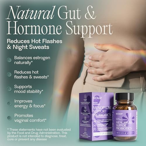BIOMA Menopause Support Probiotics for Women - Hormone Free Hot Flash & Night Sweat Relief - Gut-Hormone Balance with Phytoestrogens, BB536, Delayed Release (60 Capsules - 30 Day Supply) BIOMA Au supplements