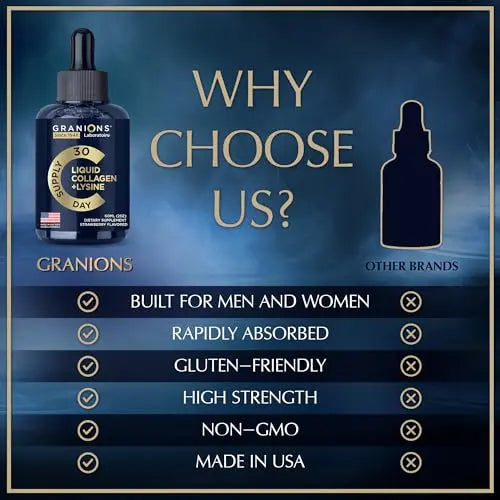 Liquid Collagen Peptides with Biotin and Lysine - Max Hair Skin and Nails Liquid Collagen Granions Au supplements