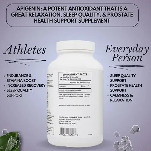 PRISTINE'S Apigenin Relaxation & Sleep Supplement Support - 50mg 300 Day Supply PRISTINE'S Au supplements
