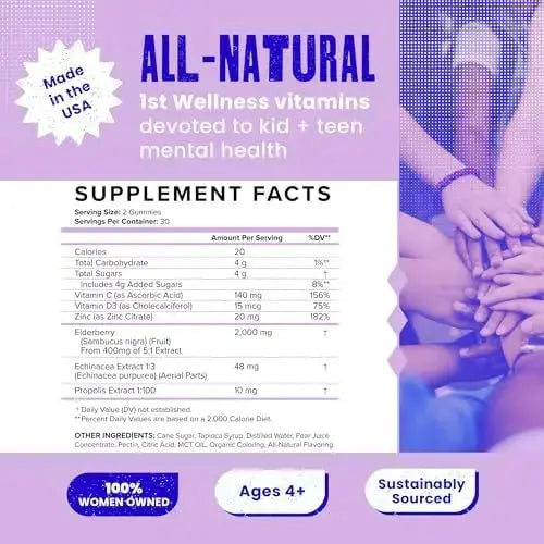 SAM+LEO Immunity Gummies with Elderberry, Echinacea, Zinc & Vitamin C for Kids & Teens – Immune Support Supplement Gummies | SAM+LEO Au supplements