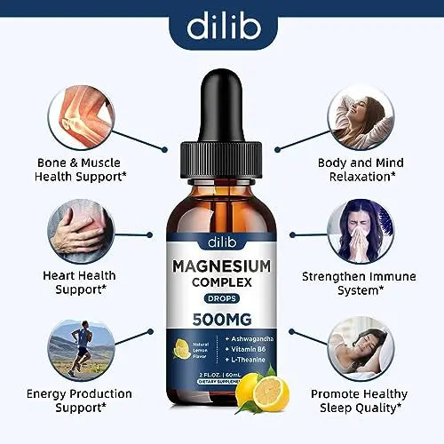 (2 Pack) Magnesium Glycinate, Citrate, Malate Liquid Drops-Triple Magnesium Complex dilib Au supplements