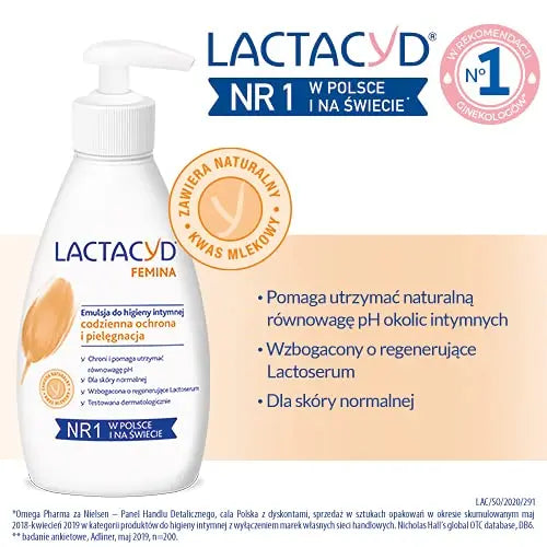 Lactacyd Femina Emulsion for Intimate Hygiene 200 ml Lactacyd Au supplements