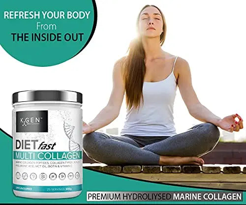 K-GEN Multi Collagen Peptides Powder Hydrolyzed Grass Fed Bovine, Wild Caught Marine | Advanced Diet Collagen Types I, III, IV & V Hyaluronic K GEN ketogenic enhancement Au supplements