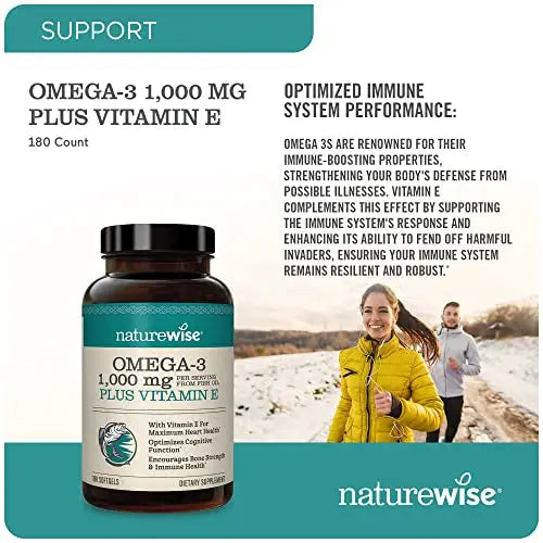 NatureWise High-Potency 1000mg Omega 3 with 600mg EPA, 400mg DHA, & Vitamin E NatureWise Au supplements