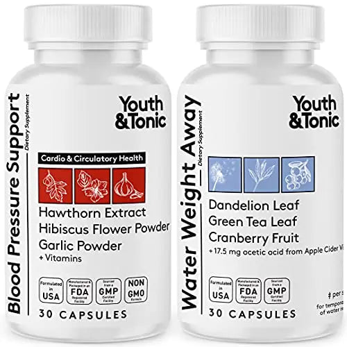 Youth & Tonic Daily Water Weight Away Pills and Blood Pressure Support Supplements/Natural Youth & Tonic Au supplements