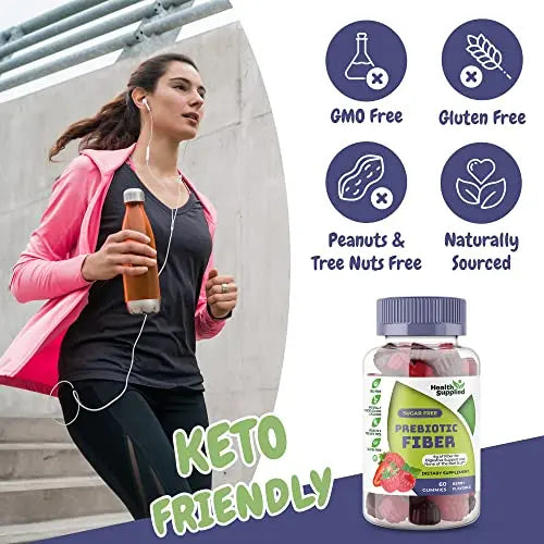 Fiber Prebiotic Gummies Sugar Free, Keto Friendly 2 Pack | Gut Cleansing, Digestive Health Health Supplied Au supplements