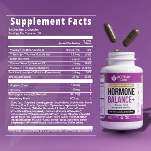Activa Labs+ Hormone Balance for Women | Boost Energy, Mood, Libido and Focus | Supports Cycle&Menopause Comfort | Gluten, Soy&Lactose Free | 30 Day Supply Activa Labs Au supplements