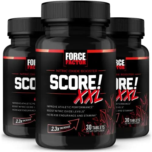 FORCE FACTOR Score! XXL, 3-Pack, Nitric Oxide Booster Supplement for Men with L Force Factor Au supplements