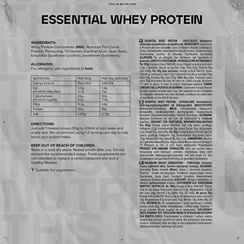 Bulk Essential Whey Protein Powder Shake, Chocolate, 500 g, 14 Servings Bulk Au supplements