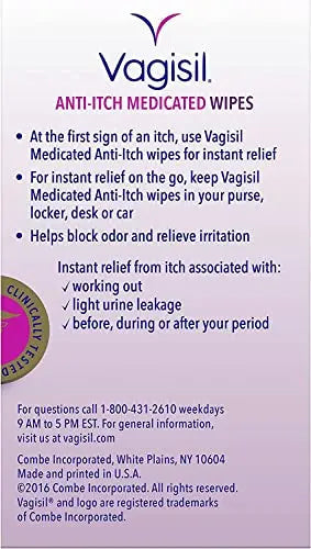 Vagisil Anti-Itch Medicated Wipes, Maximum Strength 12 ea (Pack of 9) Vagisil Au supplements