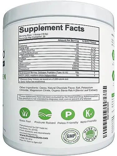 Keto Collagen Protein Powder with MCT Oil – Keto and Paleo Friendly Grass Fed and Pasture Preferred Elements Au supplements