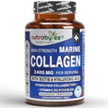 High Strength Marine Collagen 2400mg with Hyaluronic Acid 100mg, Biotin, Vitamin C, D3, B12 and Silica NUTRABYTES Au supplements