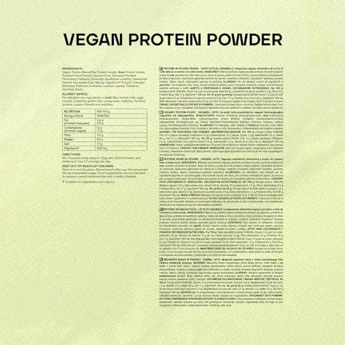 Bulk Vegan Protein Powder, Caramel Latte Flavour, 500 g, New & Improved Formula, 14 Servings Bulk Au supplements