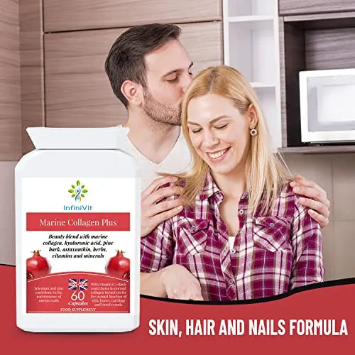 nfiniVit Marine Collagen Plus Blend Capsules - Hair Growth Enhancer with Enriched Vitamin C and Vitamin E InfiniVit Au supplements
