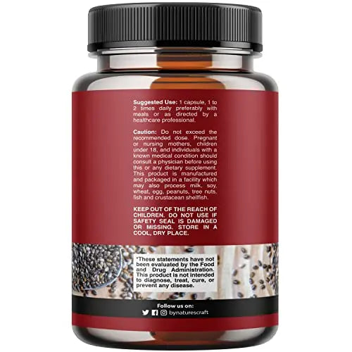 Potent Chia Seed Extract Pills for Men and Women Natural Supplement for Weight Loss Natures Craft Au supplements