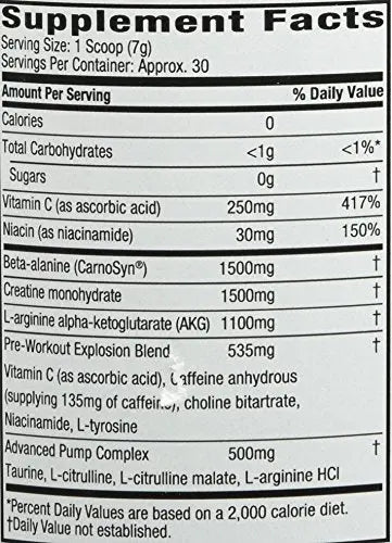 Six Star Pre-Workout Explosion, Fruit Punch, 0.45 Pound Six Star Au supplements