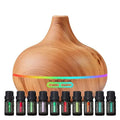 Ultimate Aromatherapy Diffuser & Essential Oil Set - Ultrasonic Top 10 Oils Modern with 4 Timer 7 Ambient Light Pure Daily Care Au supplements