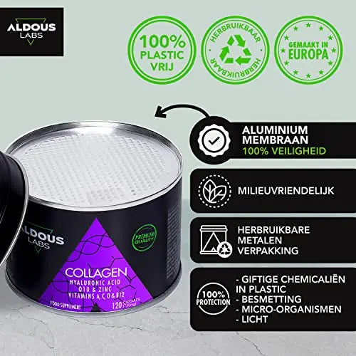 120 Capsules - Collagen with Hyaluronic Acid + Coenzyme Q10 + Vitamin C, A, D and B12 + Zinc Aldous Labs Au supplements