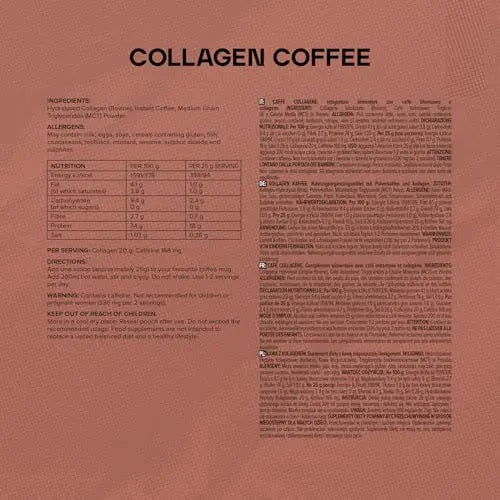 Bulk Collagen Coffee, High Protein, Black, 500 g Bulk Au supplements