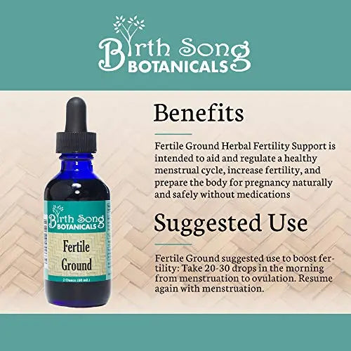 Birth Song Botanicals Fertile Ground Fertility Liquid Tincture, Herbal Supplement to Help Regulate Birth Song Botanicals Au supplements