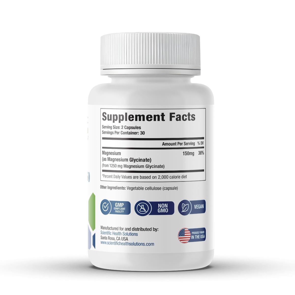 Scientific Health Solutions Magnesium Glycinate 150 mg – High‑Absorption Magnesium for Heart, Bone & Muscle Health – Supports Leg Cramps & Cardiovascular Function – Gentle on Stomach, Vegan, 60 Count Scientific Health Solutions Au supplements
