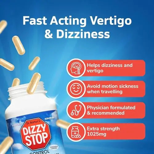 Dizzy Stop Dr. Barton’s All-Natural Vertigo Comfort, Inner Ear Balance Supp Dizzy Stop Au supplements