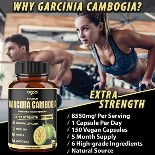 Premium Garcinia Cambogia 20:1 Extract Capsules 8550 mg - with Green Tea, Arjuna agobi Au supplements