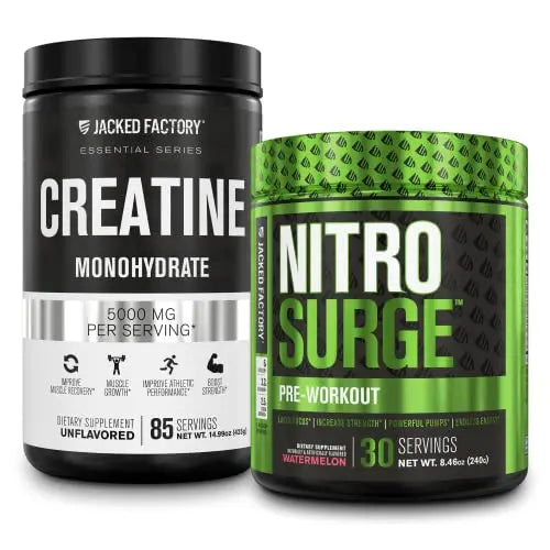 Nitrosurge Pre-Workout & Creatine Monohydrate - Pre Workout Powder With Creatine Jacked Factory Au supplements