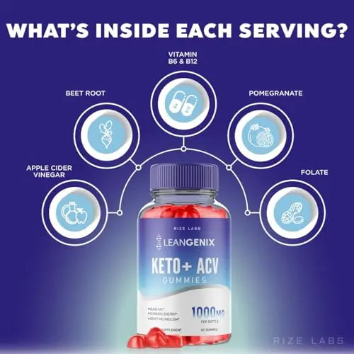 (3 Pack) Leangenix Keto ACV Gummies, Leangenix Keto + ACV for Advanced Weight Loss rize labs Au supplements