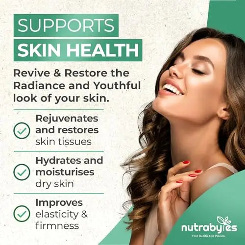 Vegan Collagen Supplement For Skin, Hair, Nails, Joints & Bones with Hyaluronic Acid, Biotin, Lysine, Bamboo Silica, Zinc, Vitamin C, D3, B12, E NUTRABYTES Au supplements