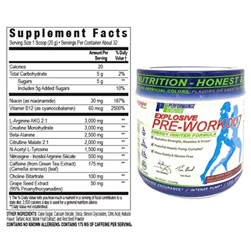 PERFORMANCE INSPIRED Nutrition Pre-Workout Powder - Contains Citrulline - Nitrosigine PERFORMANCE INSPIRED Au supplements