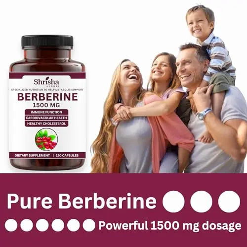 SHRISHA HERBAL Indian Berberine 1500mg - Berberine HCl 500mg Per Capsule - Support SHRISHA HERBAL Au supplements