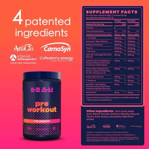 BEAM Be Amazing Vegan Pre-Workout Powder | Energy Booster Powdered Drink with All BEAM Au supplements