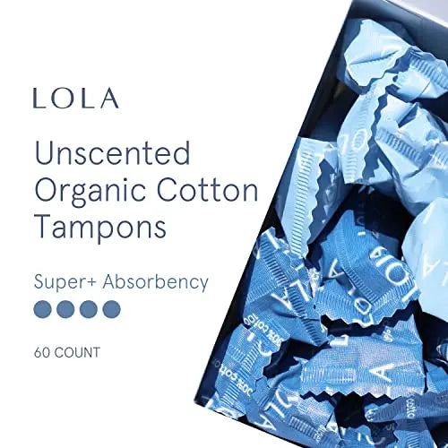 LOLA Organic Cotton Tampons, 60 Count - Super Plus Tampons, Period Feminine Hygiene Products LOLA Au supplements