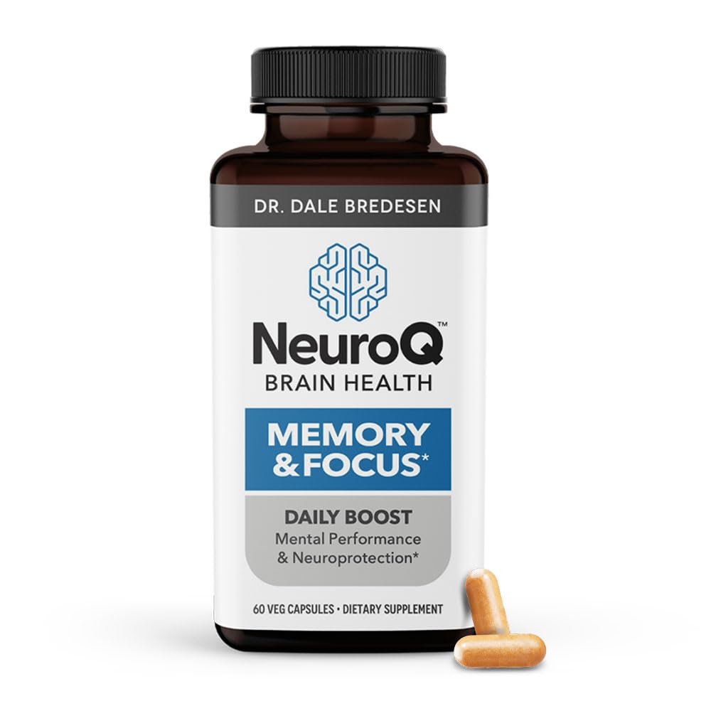 NeuroQ Memory & Focus | Formulated by Neurologist Dr. Dale Bredesen | Addresses All 4 Causes of Cognitive Decline | Ginkgo Biloba, Phosphatidylserine, Gotu Kola,