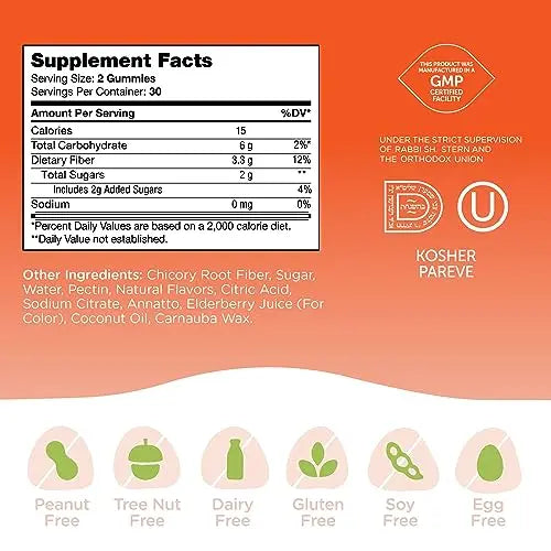 Zahler - Fiber Gummies for Adults & Kids (60 Count) Certified Kosher Adult & Kids Fiber Gummy Zahler Au supplements