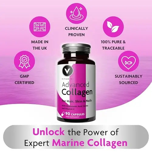 Premium Collagen Supplements for Women - High Strength Marine Collagen with Hyaluronic Acid, Biotin, Vitamin C & E V Vitamini Au supplements