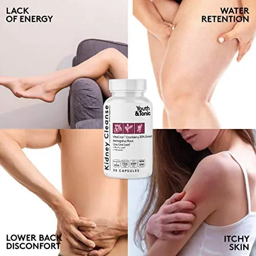 Youth & Tonic Kidney Cleanse Detox for Residual Metabolic Waste & Excess Body Water for Urinary Tract Youth & Tonic Au supplements