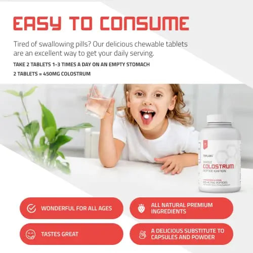Bovine Colostrum Chewable Tablets - TBR Labs - with Immunoglobulins and Lactoferrin TBR Labs Au supplements