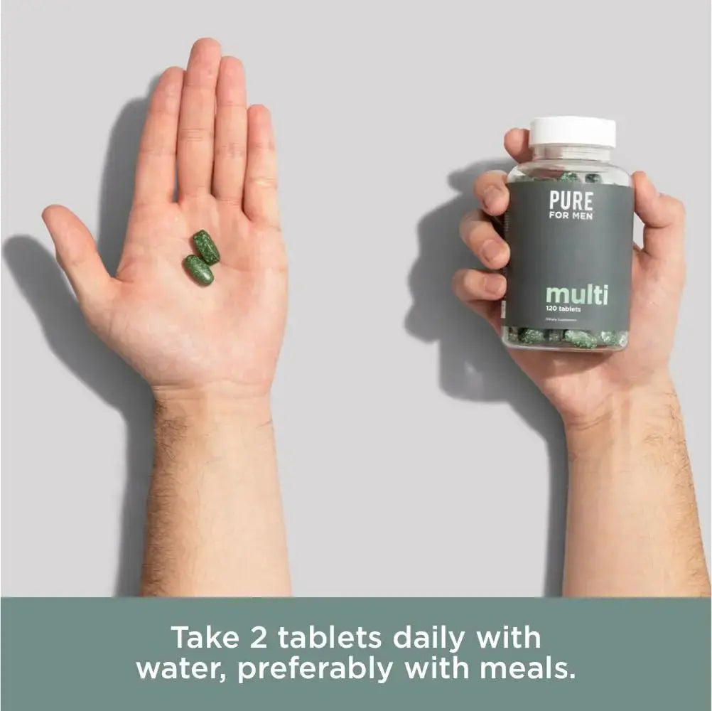 Pure for Men Multivitamin Supplement | Energy, Mood Support, Strong Bones, Antioxidants, Minerals | Vitamins A, B, C, D, Magnesium, Calcium | Pure for Men Au supplements
