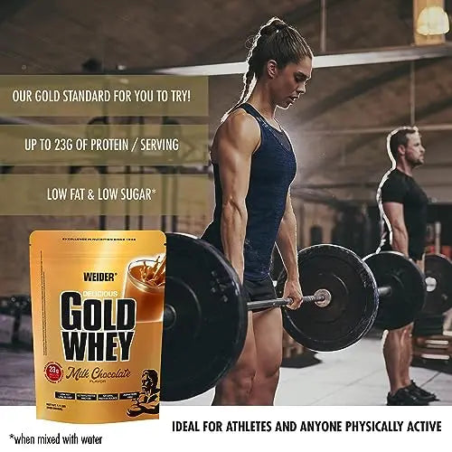 Weider Gold Whey (500g) Milk Chocolate Flavour. Ultrafiltrated Proteins from 100% Whey Protein Weider Au supplements