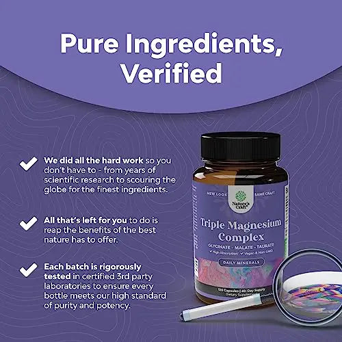 Triple Magnesium Complex Supplement 400mg Elemental - High Absorption Magnesium Natures Craft Au supplements