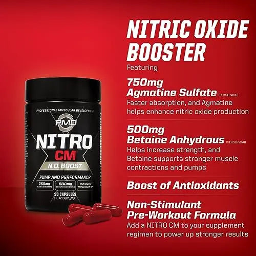 PMD Sports Nitro cm - Nitric Oxide with Agmatine Pre Workout Supplement - Muscle PMD Au supplements