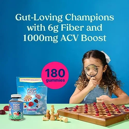 Poop Like a Champion Super Fiber Gummies 6g Fiber - Apple Cider Vinegar & Berries 2 Flavors Poop Like a Champion Au supplements
