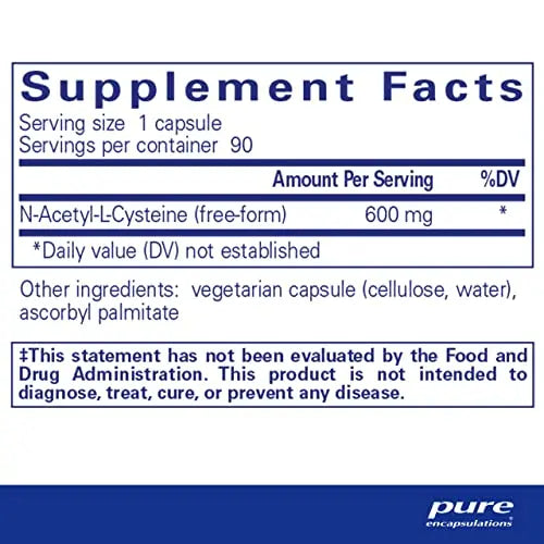 Pure Encapsulations NAC 600 mg - NAC Supplement for Lung Health & Immune Support Pure Encapsulations Au supplements