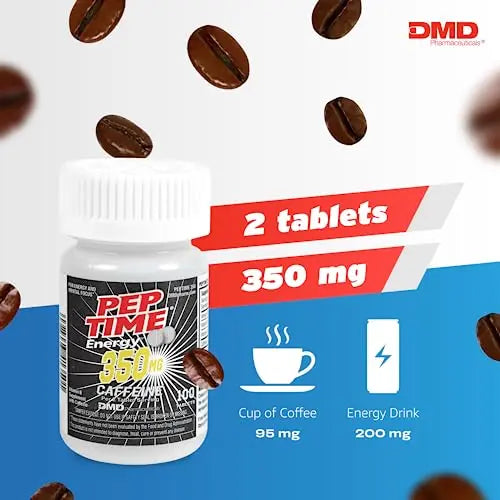PEPTIME Energy Tablets, Vitamin B6 and B12 Caffeine Pills, 350 mg Caffeine PEPTIME Energy Au supplements