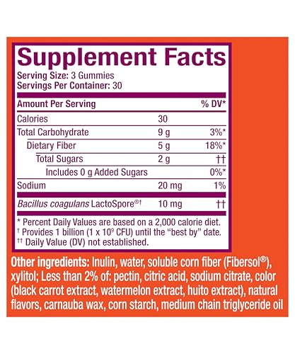 Metamucil Fiber Gummies for Adults with Probiotics for Bloating Relief, No Sugar Added Strawberry Kiwi BlackBerry Flavors, 5g Prebiotic