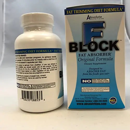 Absolute Nutrition FBlock Xtra Fat Absorber, Diet Formula, 90 Capsules Absolute Nutrition Au supplements